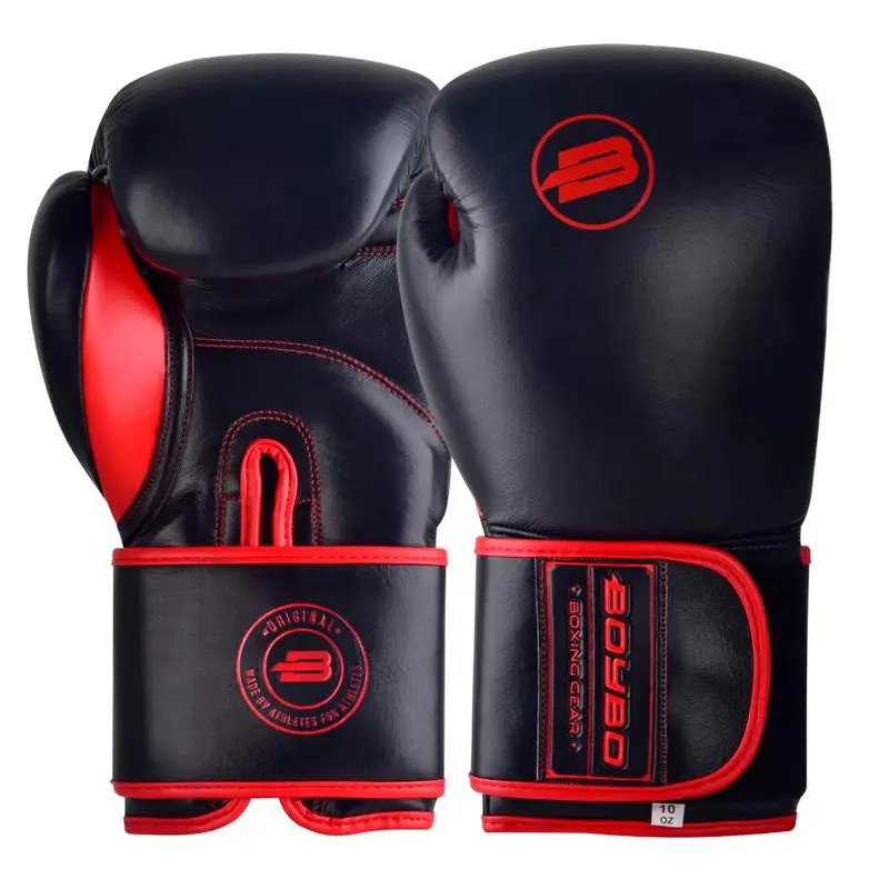 Перчатки бокс BoyBo Rage BBG200 кожа черно-красные 14 ун от магазина Супер Спорт
