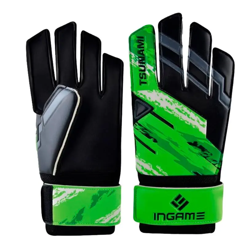 Перчатки вратарские Ingame Tsunami IT-602 черно-зеленые от магазина Супер Спорт