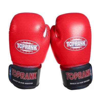 картинка Боксерские перчатки Top Rank Prof натуральная кожа 16 унций красные 