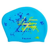 Шапочка для плавания Elous для длинных волос EL006 геометрия голубая от магазина Супер Спорт